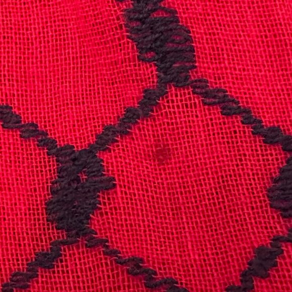 Vintage 1960s Rikma Red Keffiyeh Caftan Dress, Size Small, Angel Sleeves - Picture 13 of 16